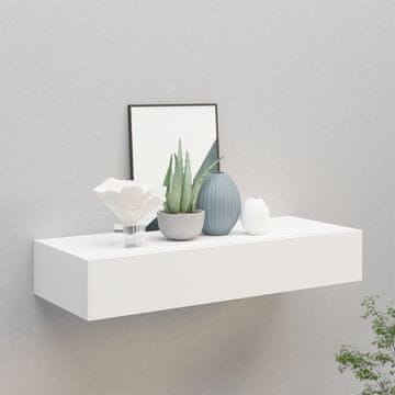 Vidaxl vidaXL Stenska polica s predalom bela 60 x 23,5 x 10 cm MDF