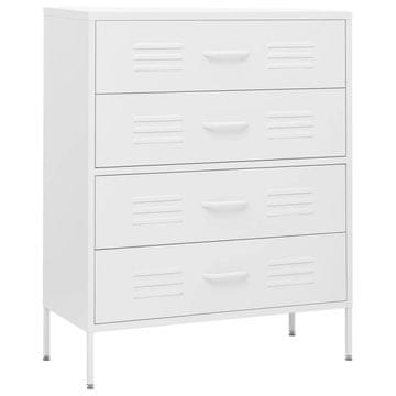 Vidaxl Predalnik bela 80x35x101,5 cm jeklo