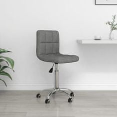 Greatstore Vrtljiv pisarniški stol svetlo sivo blago