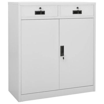 Vidaxl Pisarniška omara svetlo siva 90x40x102 cm jeklo