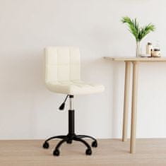 Greatstore Vrtljiv pisarniški stol krem žamet