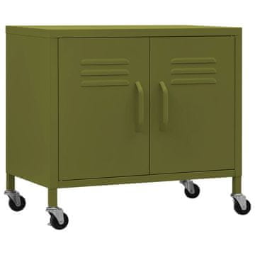 Vidaxl Omara za shranjevanje olivno zelena 60x35x56 cm jeklo