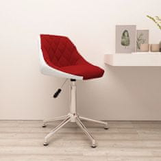 Vidaxl Vrtljivi pisarniški stol, vinsko rdeča in bela barva, umetno usnje