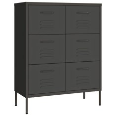 Vidaxl Omarica s predali antracitna 80x35x101,5 cm jeklo