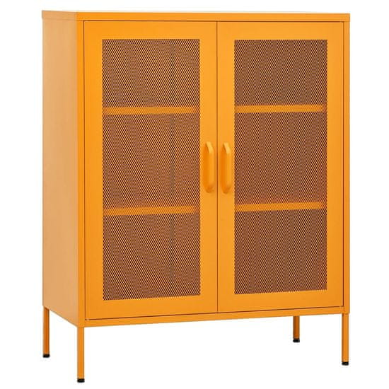 Vidaxl Omara za shranjevanje gorčično rumena 80x35x101,5 cm jeklo