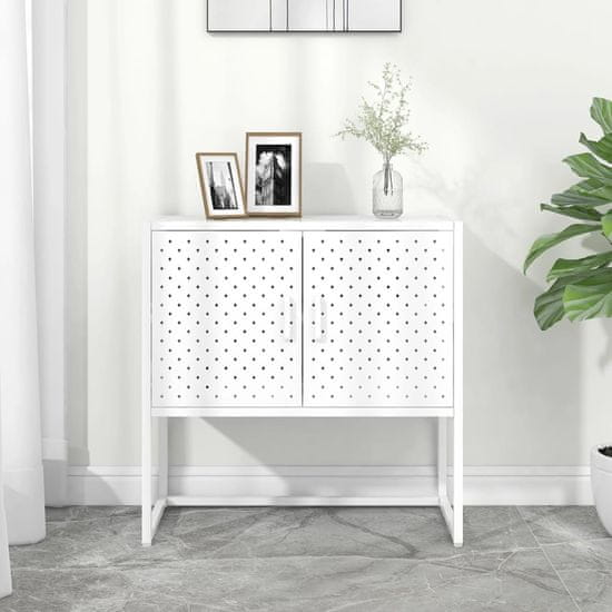 Vidaxl Komoda bela 75x35x75 cm jeklo