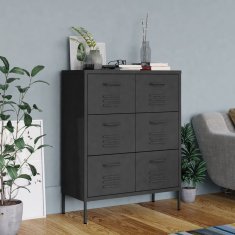Vidaxl Omarica s predali antracitna 80x35x101,5 cm jeklo