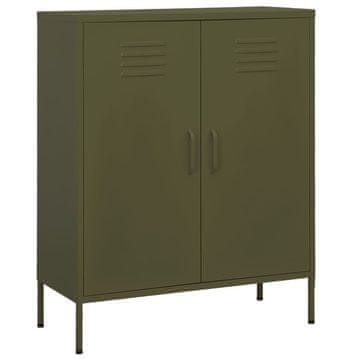 Vidaxl vidaXL Omarica olivno zelena 80x35x101,5 cm jeklo