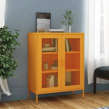 Vidaxl vidaXL Omarica gorčično rumena 80x35x101,5 cm jeklo