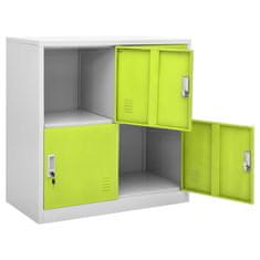 Vidaxl Omara s ključavnico svetlo siva in zelena 90x45x92,5 cm jeklo