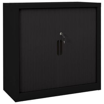 Vidaxl vidaXL Omarica z drsnimi vrati črna 90x40x90 cm jeklo