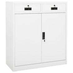 Vidaxl Pisarniška omara bela 90x40x102 cm jeklo