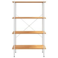Vidaxl 4-nadstropni regal s policami bel in hrast 80x40x130 cm