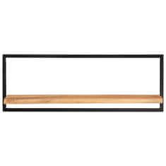 Vidaxl Stenske police, 2 kosa, 100x24x35 cm, masivni akacijev les in jeklo