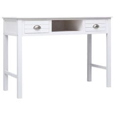 Vidaxl Pisalna miza bela 108x45x76 cm trden les pavlovnije