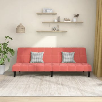 Greatstore 2-sedežni kavč, roza barve, oblazinjen v žamet