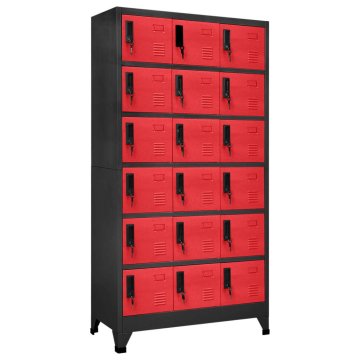 Vidaxl Omara s ključavnico antracitna in rdeča 90x40x180 cm jeklo