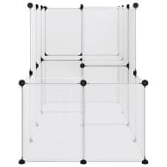 Vidaxl Ograda za male živali prozorna 142x74x93 cm PP in jeklo
