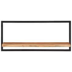 Vidaxl Stenske police, 2 kosa, 80x25x35 cm, masivni akacijev les in jeklo