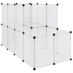 Greatstore Ograda za male živali prozorna 142x74x93 cm PP in jeklo