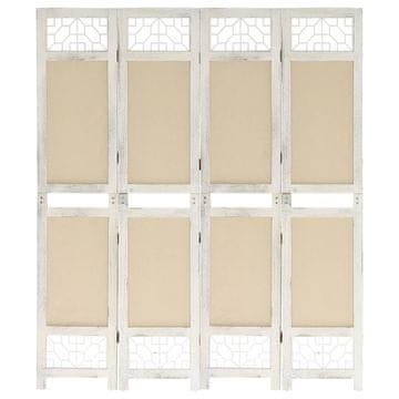Vidaxl Paravan 4-delni krem 140x165 cm blago
