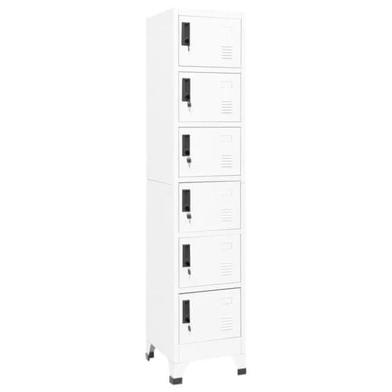 Vidaxl Omara s ključavnico bela 38x40x180 cm jeklo