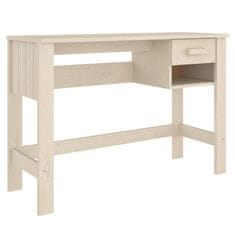 Vidaxl Pisalna miza medeno rjava 110x40x75 cm trdna borovina