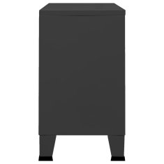 Vidaxl Komoda črna 105x35x62 cm kovina in steklo