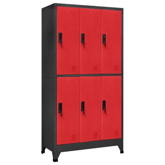 Vidaxl Omara s ključavnico antracitna in rdeča 90x45x180 cm jeklo