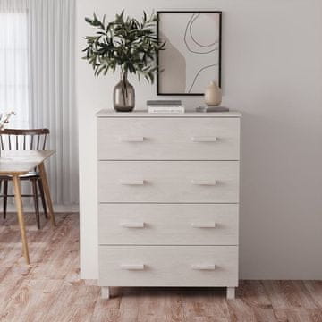 Vidaxl vidaXL HAMAR Predalnik, bel, 79x40x103,5 cm, masiven borov les