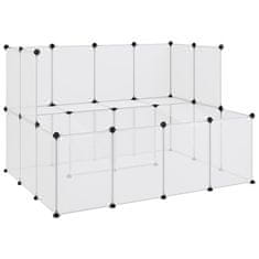 Greatstore Ograda za male živali prozorna 143x107x93 cm PP in jeklo