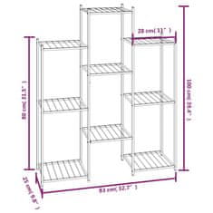 Greatstore Stojalo za rože 83x25x100 cm črno železo