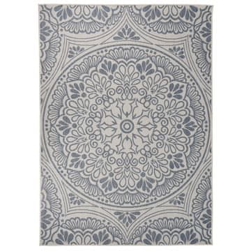 shumee vidaXL Zunanja preproga ploščato tkanje 200x280 cm modri vzorec