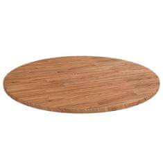 Vidaxl Okrogla mizna plošča svetlo rjava Ø80x1,5 cm trdna hrastovina