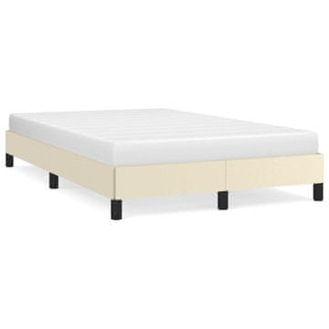 Vidaxl Posteljni okvir krem 120x200 cm umetno usnje