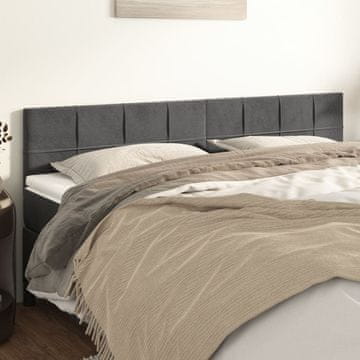 Vidaxl vidaXL Vzglavja za posteljo, 2 kosa, temno siva, 90x5x78/88 cm, žamet
