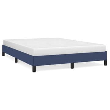Vidaxl Posteljni okvir brez vzmetnice moder 140x190 cm blago