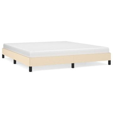 Vidaxl Posteljni okvir brez vzmetnice krem 160x200 cm blago