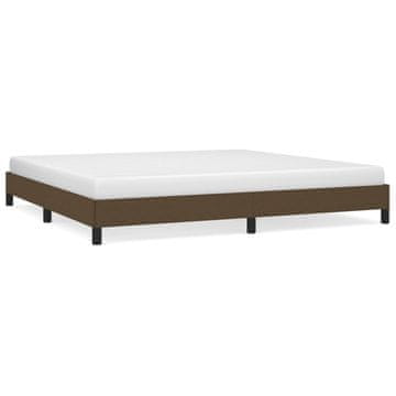 Vidaxl Posteljni okvir brez vzmetnice temno rjav 200x200 cm blago