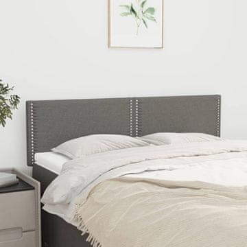 Vidaxl vidaXL Vzglavja za posteljo, 2 kosa, temno siva, 72x5x78/88 cm, blago