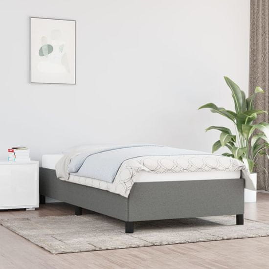 Vidaxl Posteljni okvir temno siv 90x190 cm blago