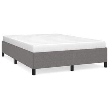 Vidaxl Posteljni okvir brez vzmetnice temno siv 140x190 cm blago