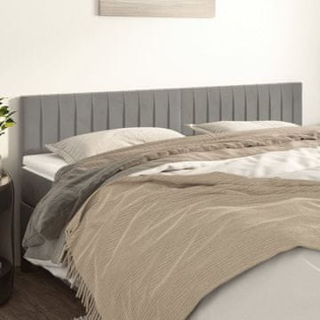 Vidaxl vidaXL Vzglavja za posteljo, 2 kosa, svetlo siva, 100x5x78/88 cm, žamet