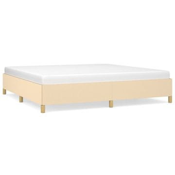 Vidaxl Posteljni okvir brez vzmetnice krem 200x200 cm blago