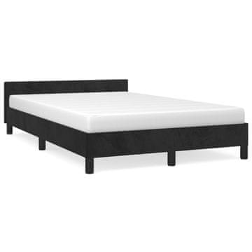 Vidaxl Posteljni okvir brez vzmetnice črn 120x200 cm žamet