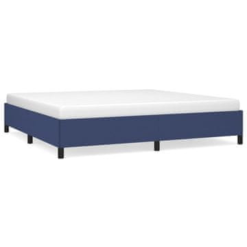 Vidaxl Posteljni okvir brez vzmetnice moder 200x200 cm blago