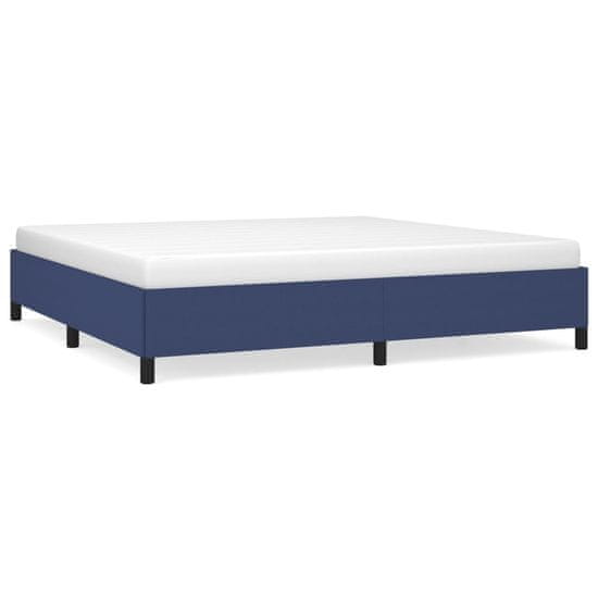 Vidaxl Posteljni okvir modra 200x200 cm blago