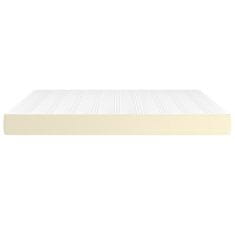 Vidaxl Vzmetnica z žepkasto vzmetjo krem 180x200x20 cm umetno usnje