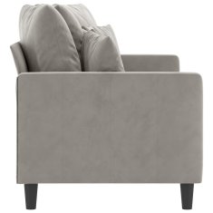 Vidaxl Dvosed svetlo siv 140 cm žamet