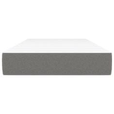Vidaxl Vzmetnica z žepkasto vzmetjo temno siva 100x200x20 cm blago
